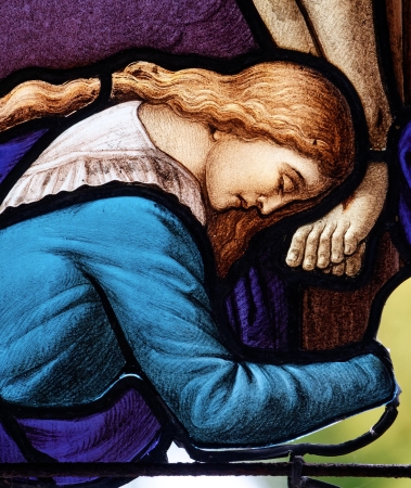 Mary Magdalene at Foot of Cross by artist Unknown Unknown